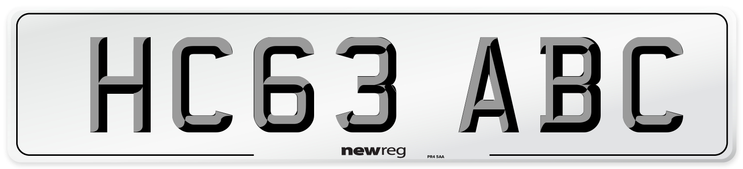 HC63 ABC Number Plate from New Reg